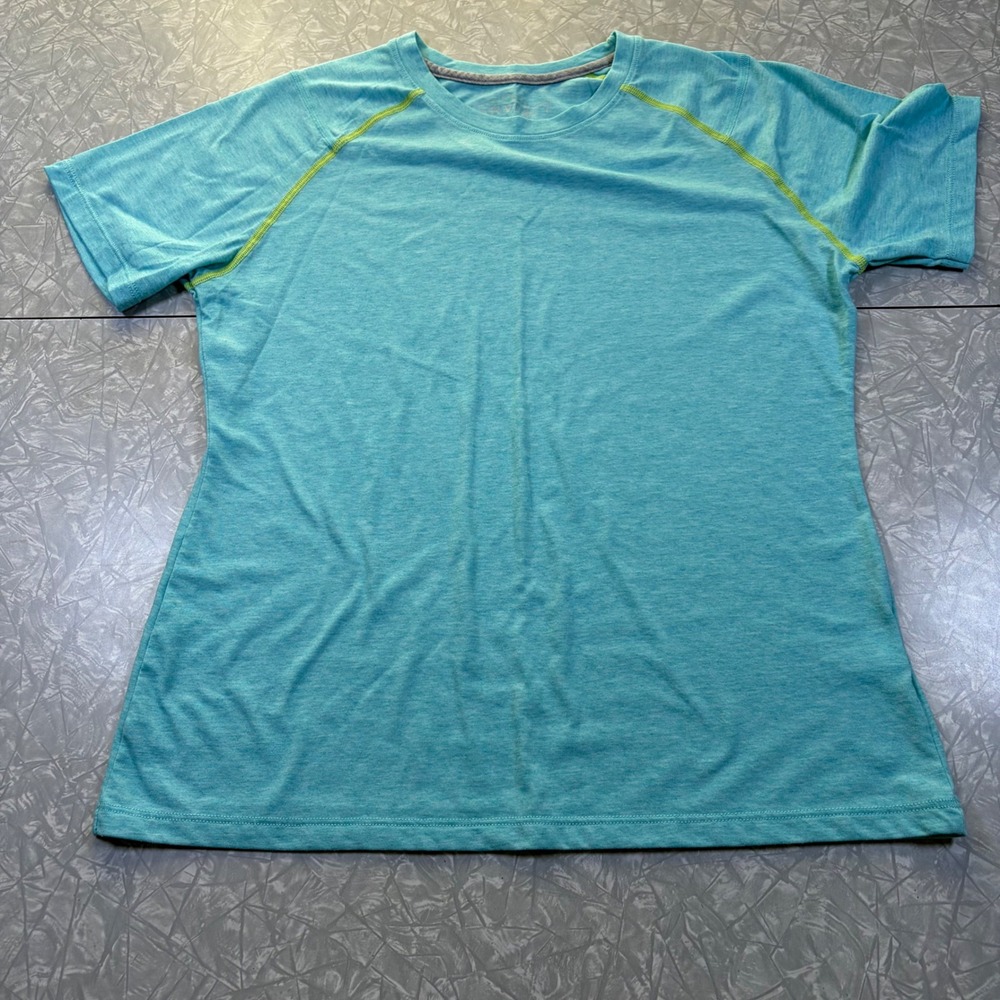 Orvis Trout Bum Mens Medium Turquoise Heather Raglan Performance T-Shirt